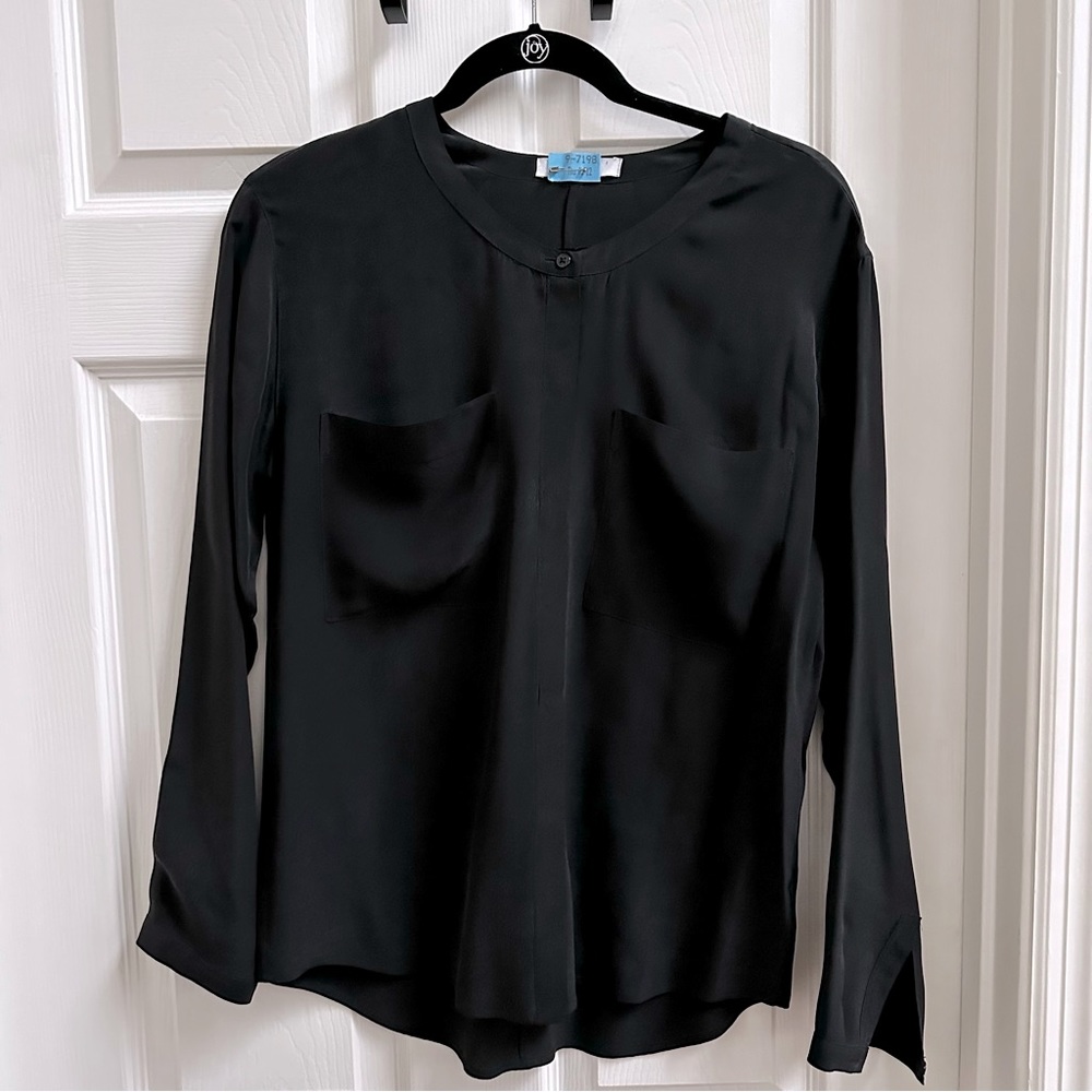 Everlane Collarless Silk Shirt
